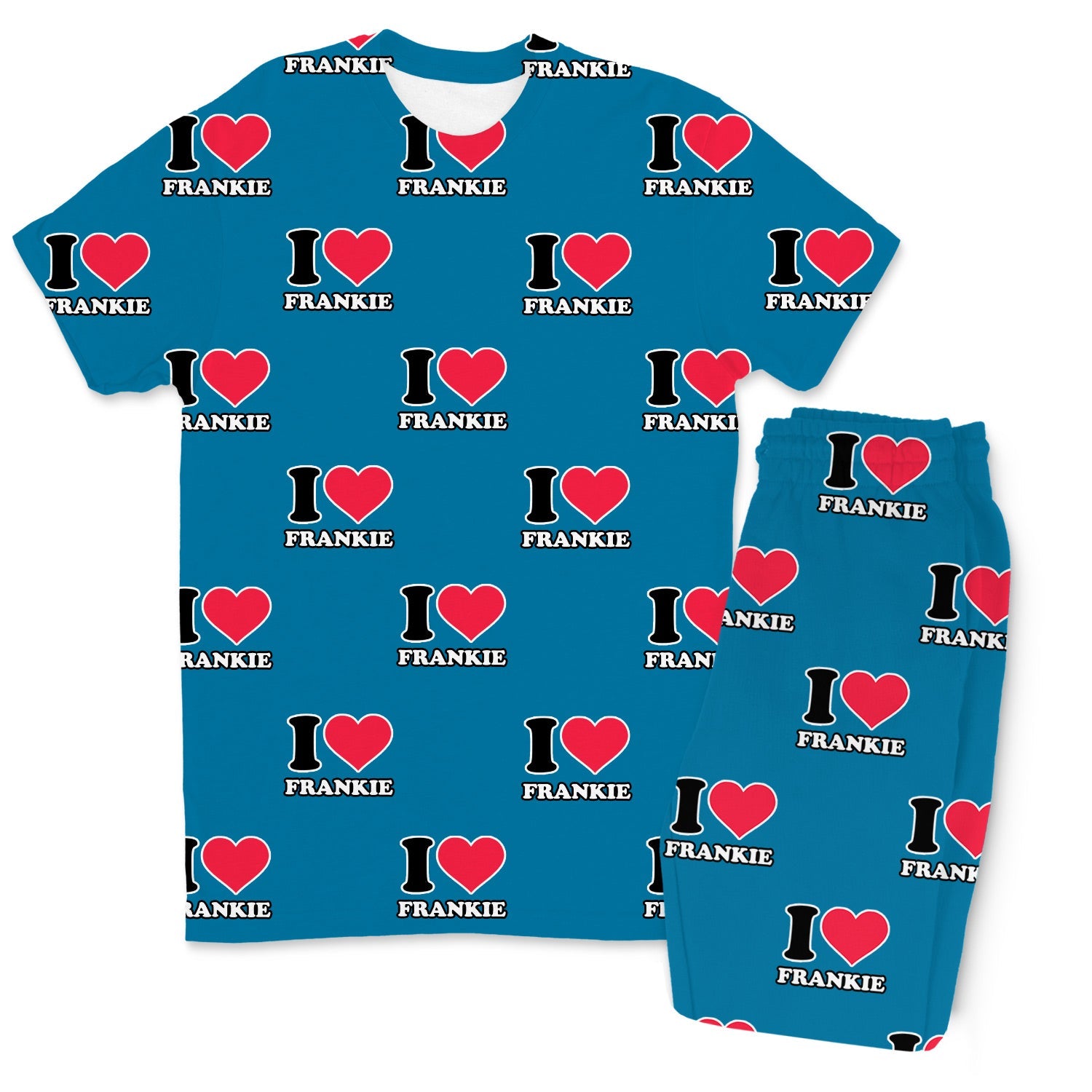Men's I Heart Name Personalised PJs - Trousers Set