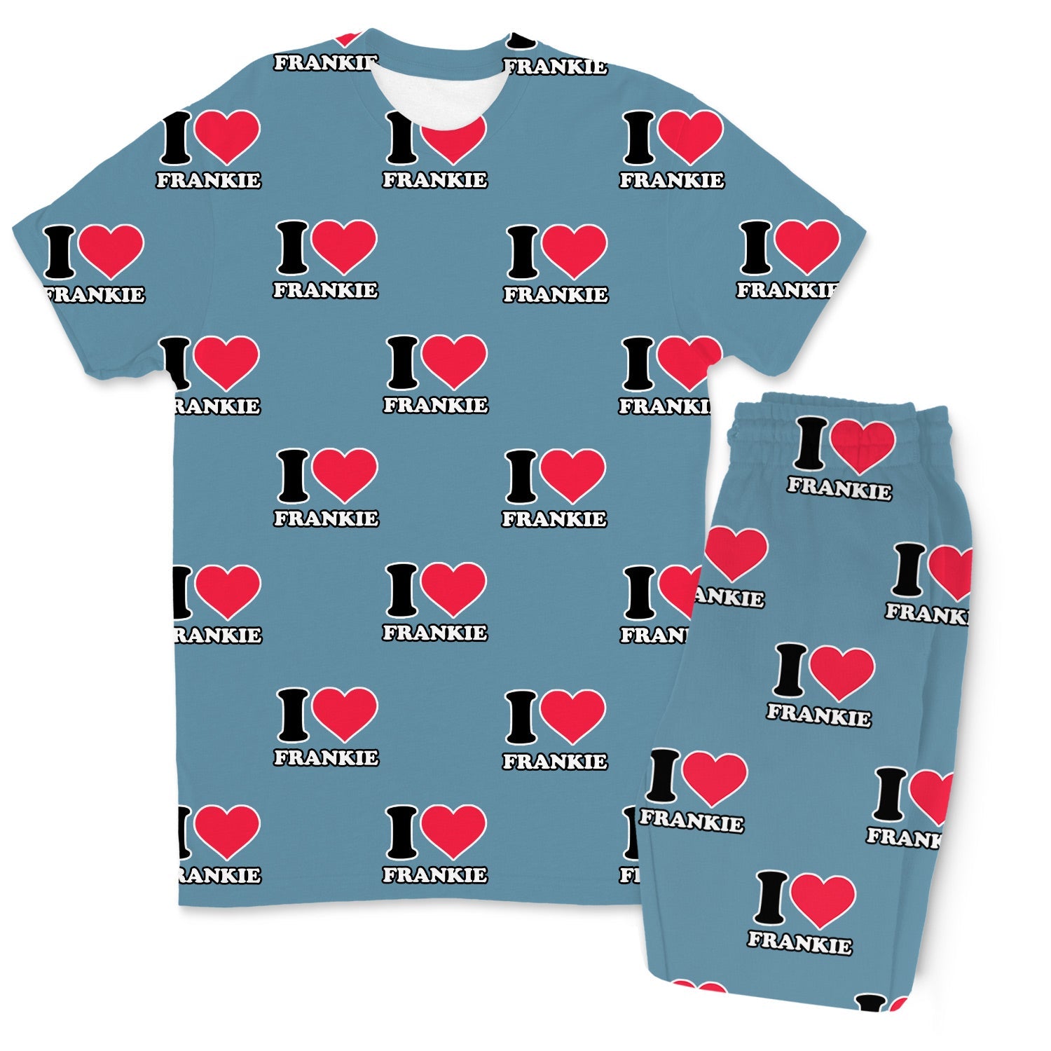 Men's I Heart Name Personalised PJs - Trousers Set
