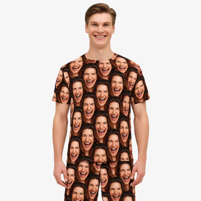 Men's Face Mash Pyjamas Shorts Set