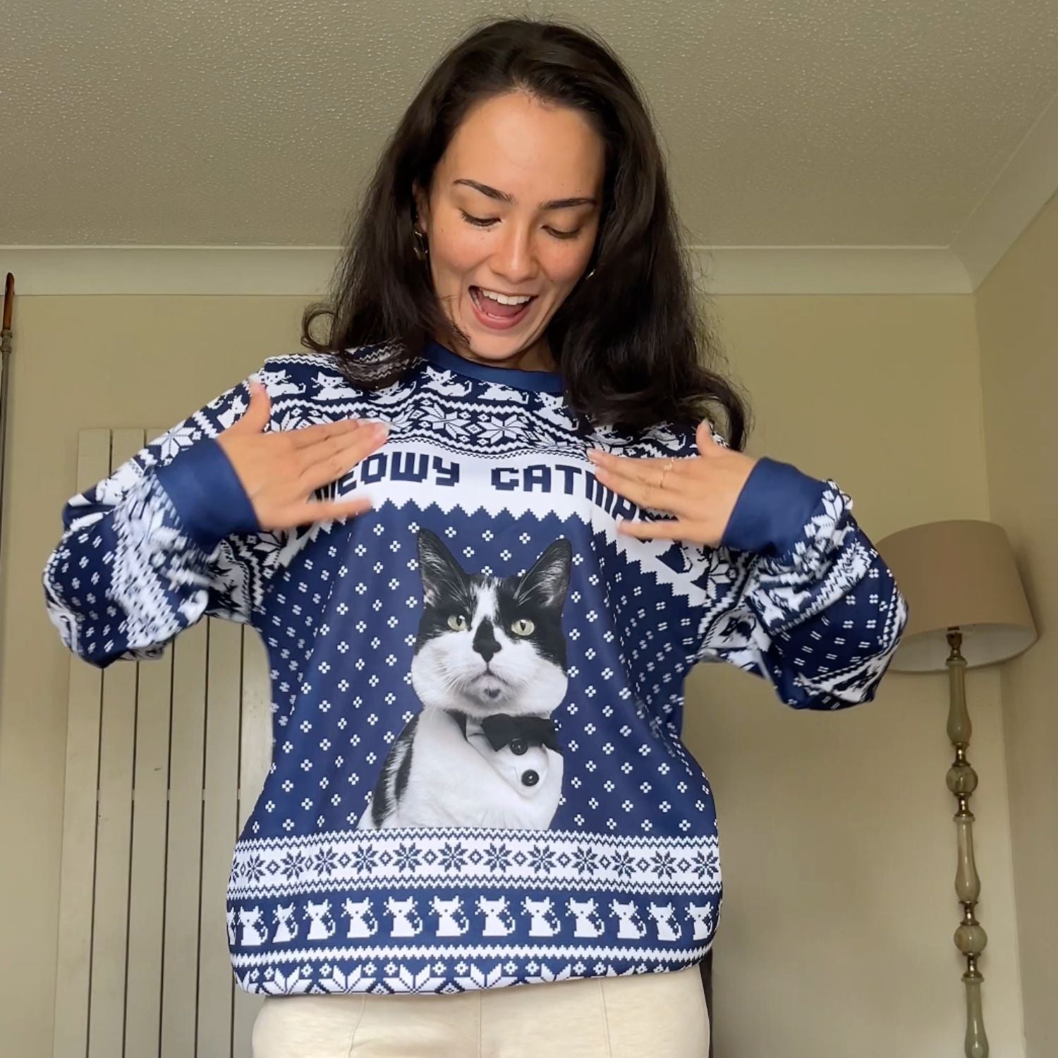Meowy Catmas Funny Xmas Jumper