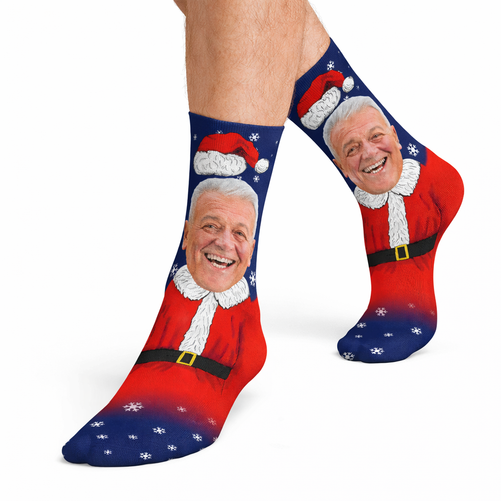 Mr Claus Custom Face Socks