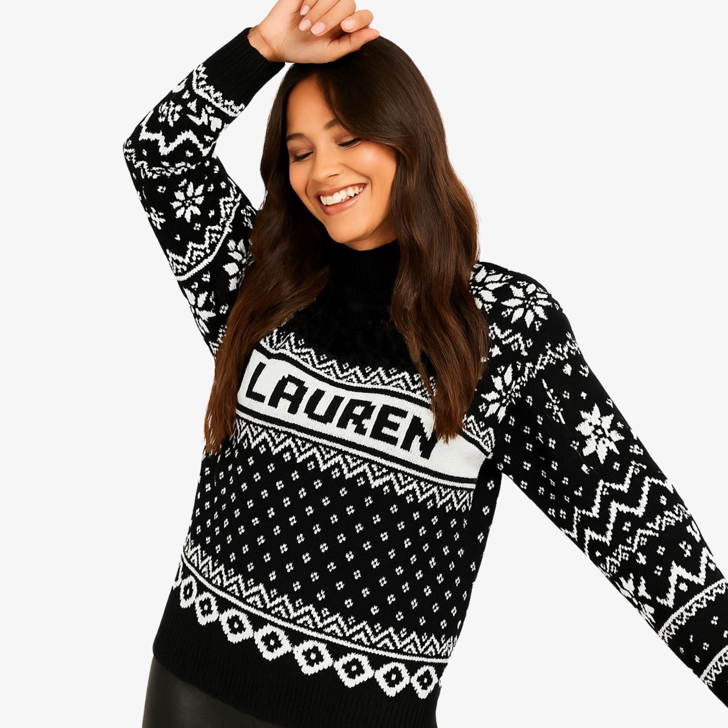 Your Name Black Christmas Jumper