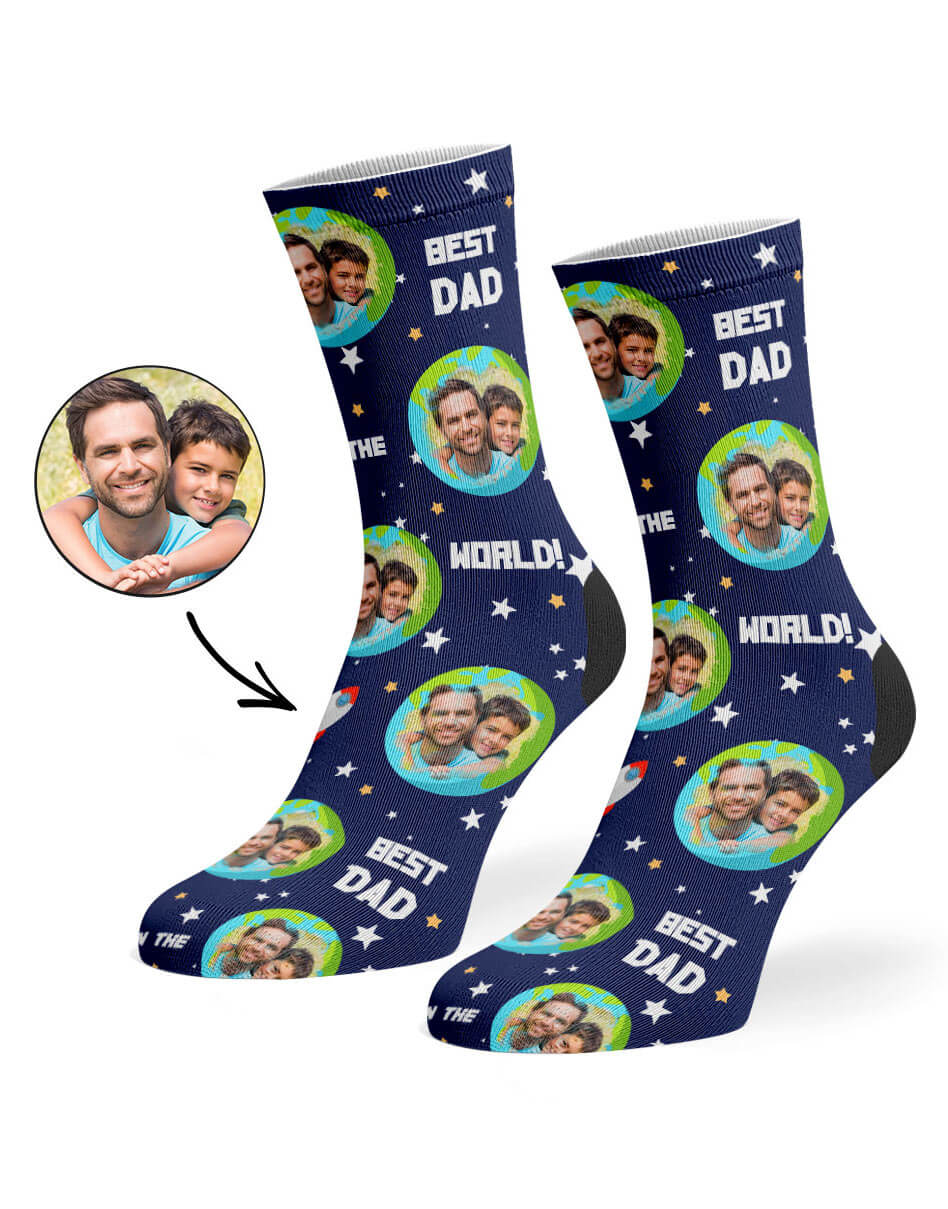 Best Dad In The World Photo Socks