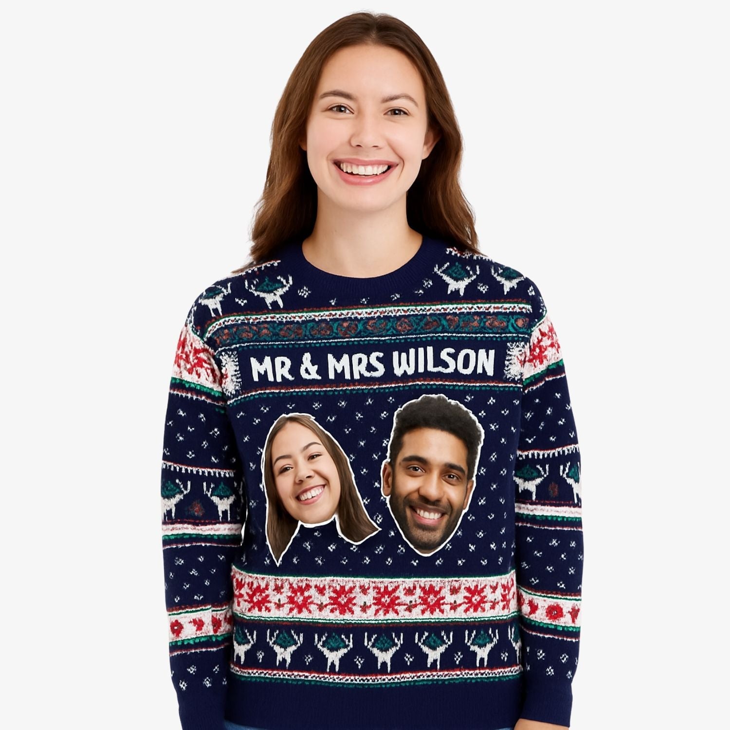 Mr & Mrs Surname Personalised Christmas Jumper