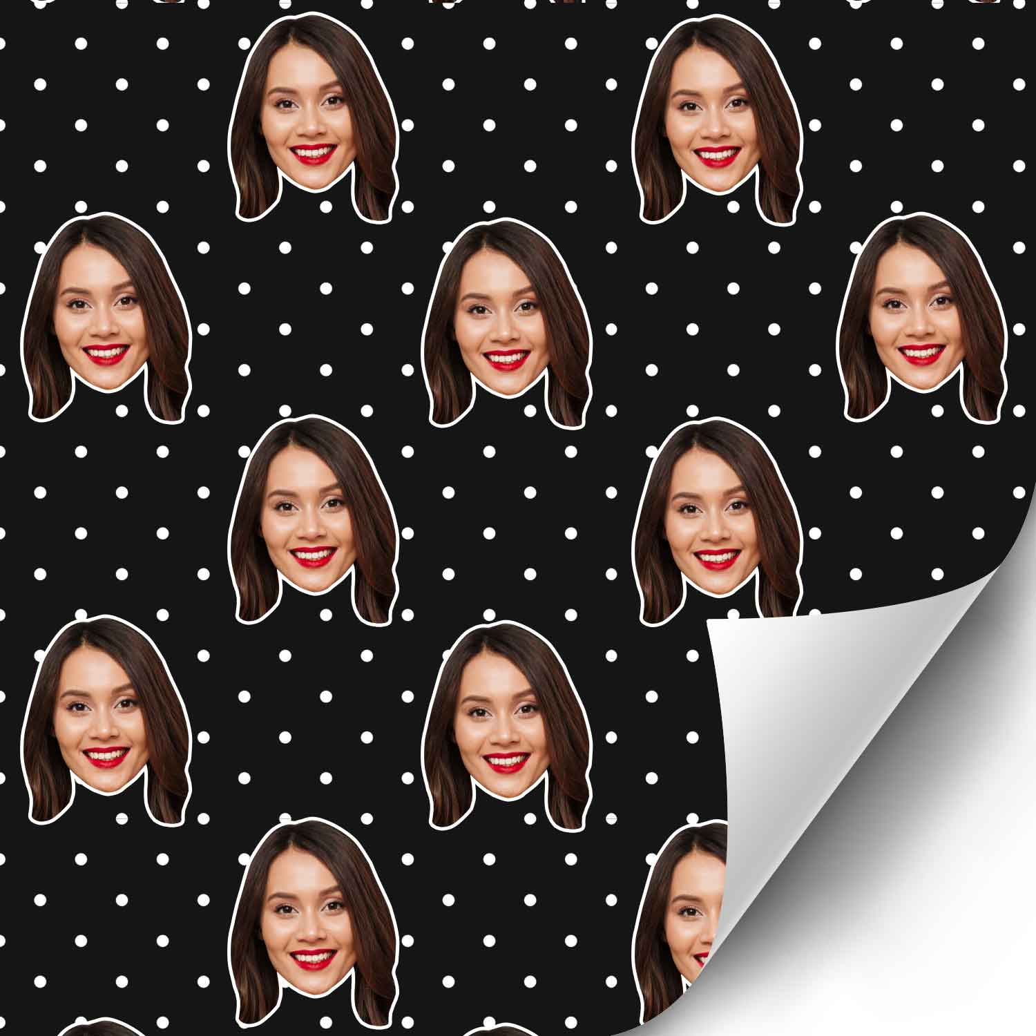 Your Face Polka Dot Personalised Wrapping Paper