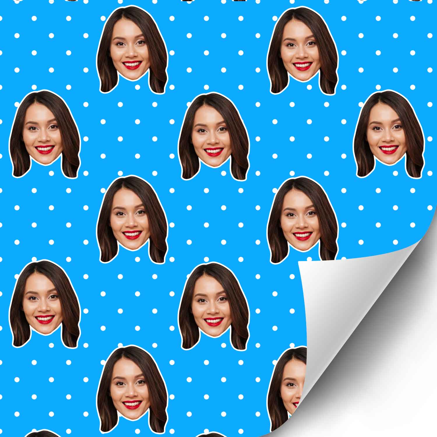 Your Face Polka Dot Personalised Wrapping Paper