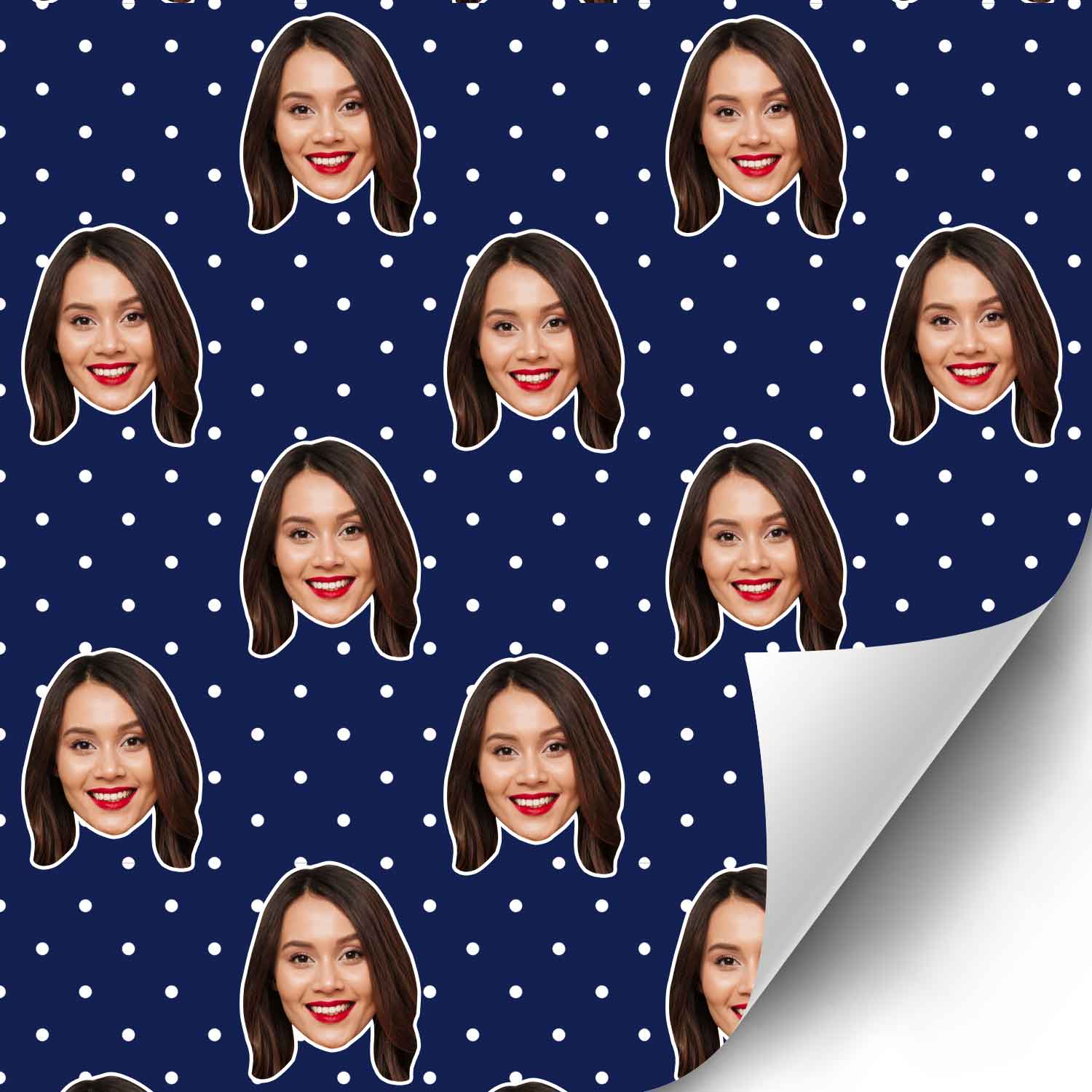 Your Face Polka Dot Personalised Wrapping Paper