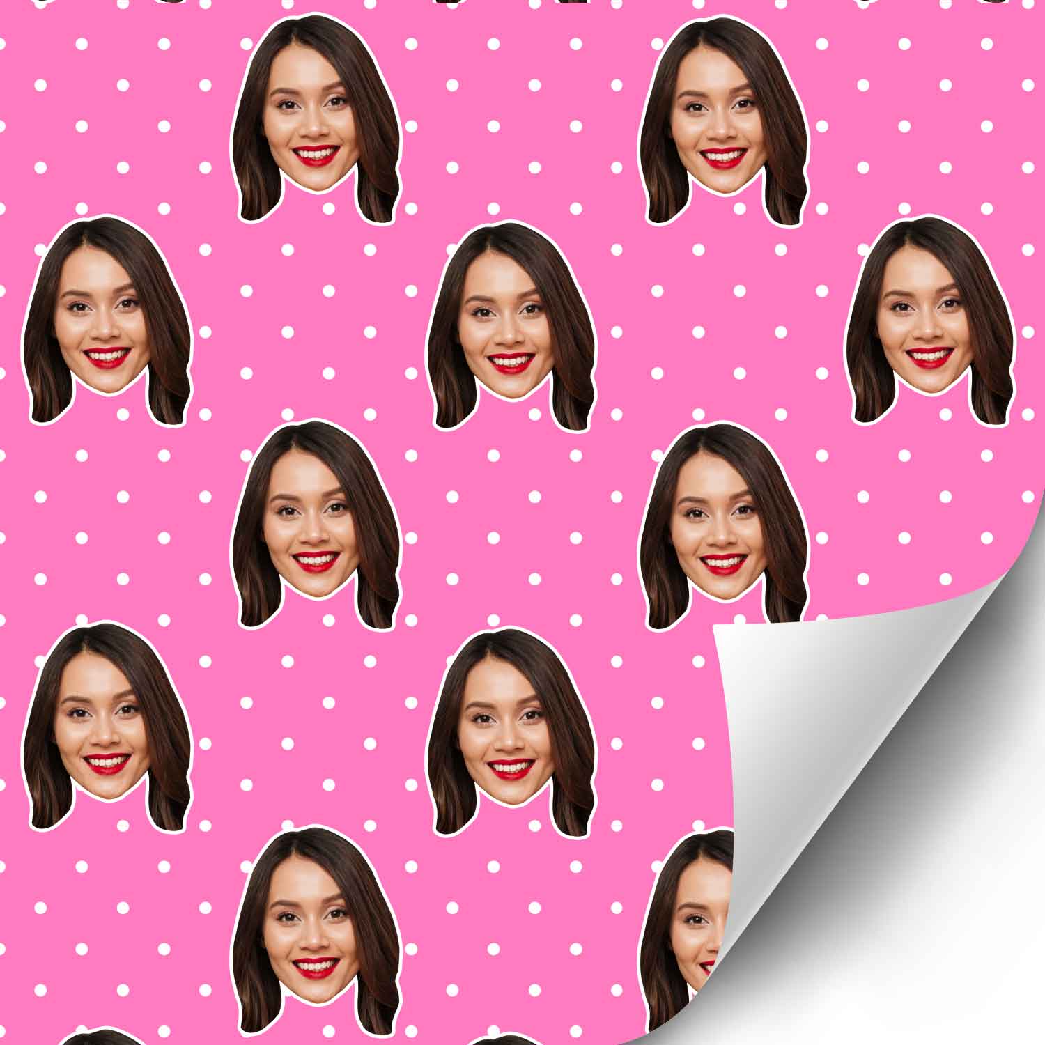 Your Face Polka Dot Personalised Wrapping Paper