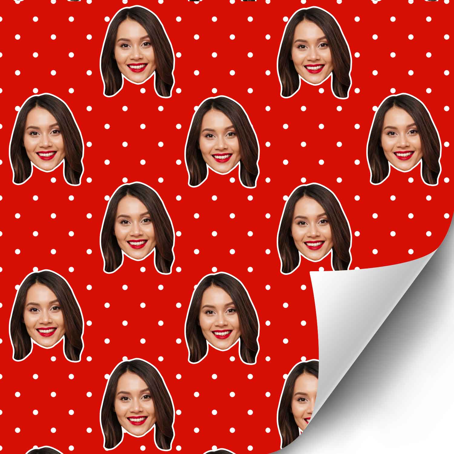 Your Face Polka Dot Personalised Wrapping Paper