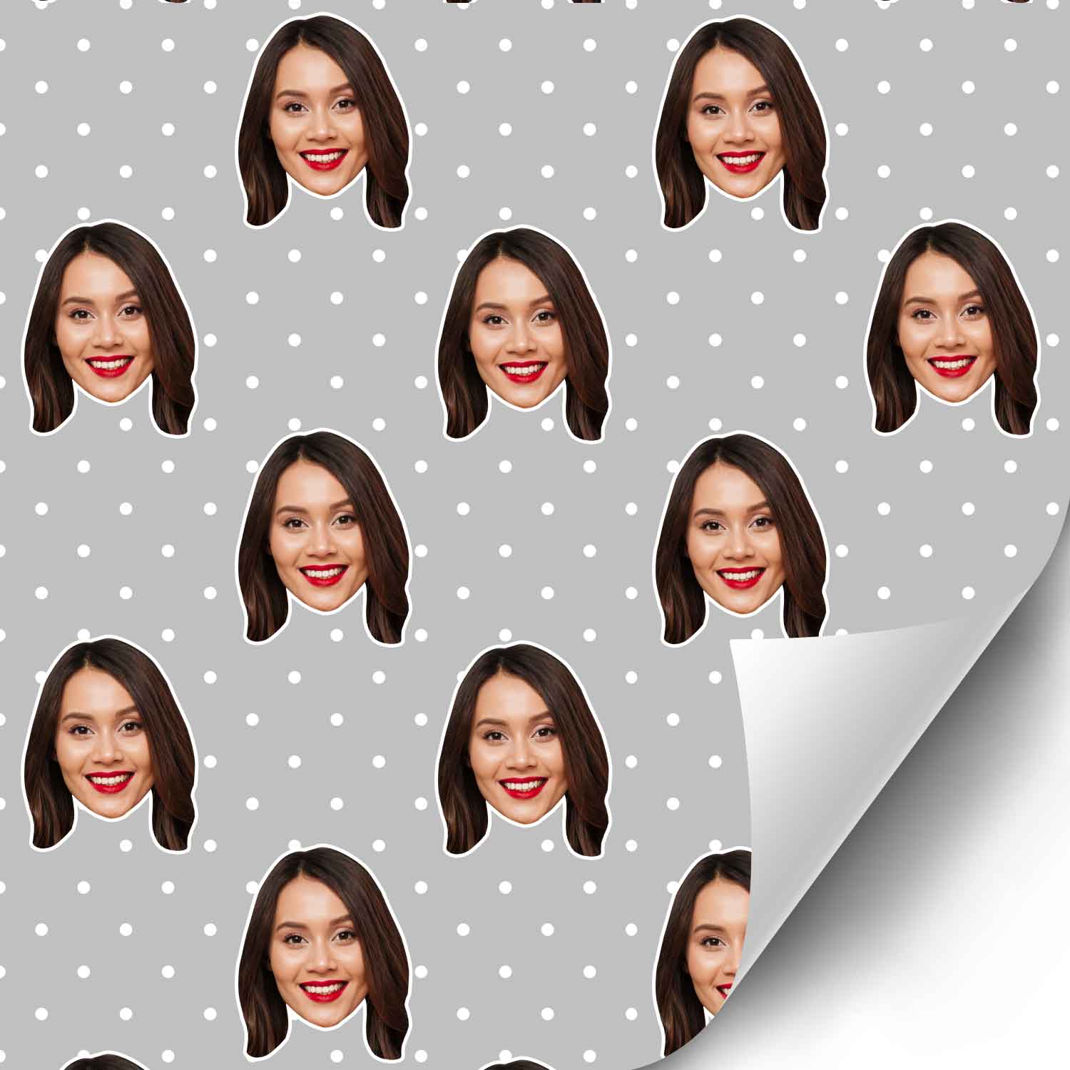 Your Face Polka Dot Personalised Wrapping Paper