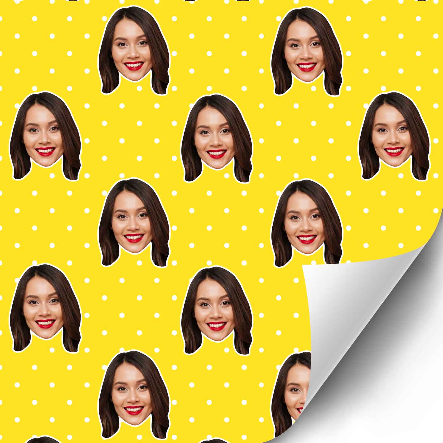 Your Face Polka Dot Personalised Wrapping Paper