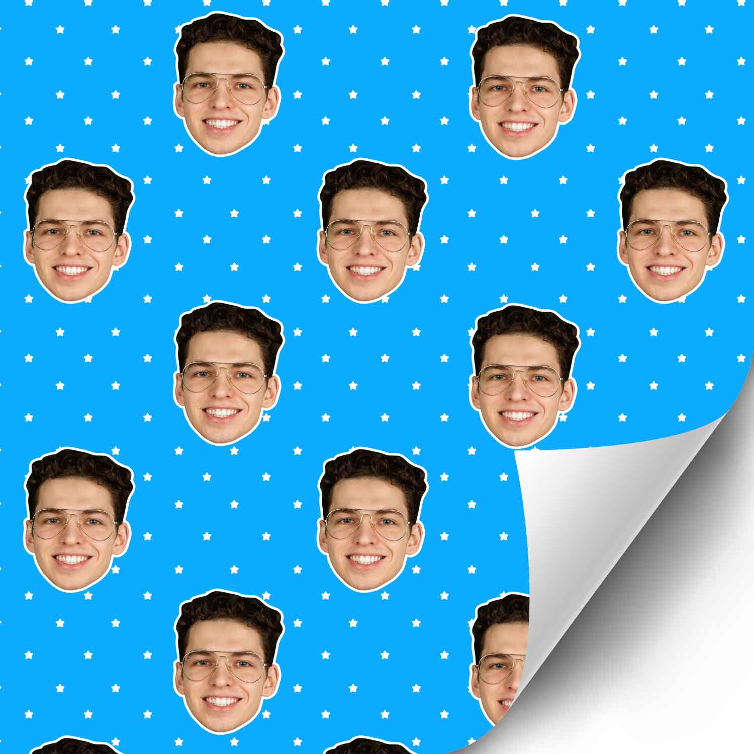 Your Face Stars Custom Wrapping Paper