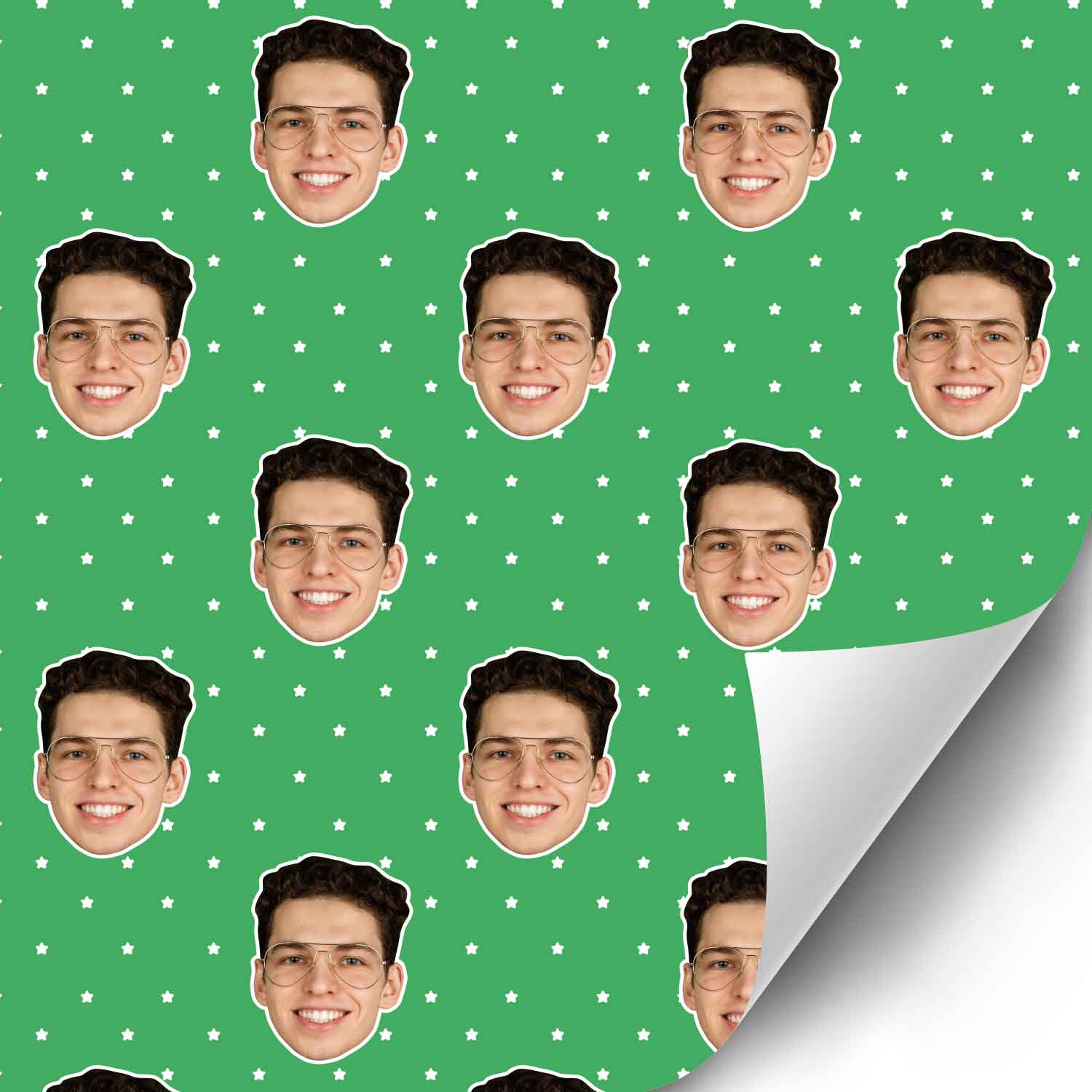 Your Face Stars Custom Wrapping Paper