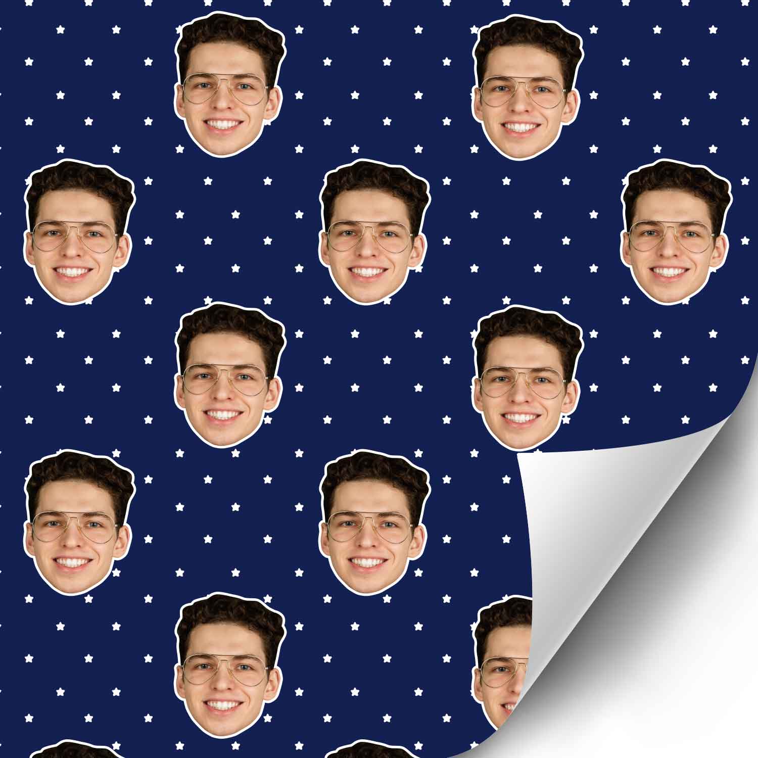 Your Face Stars Custom Wrapping Paper