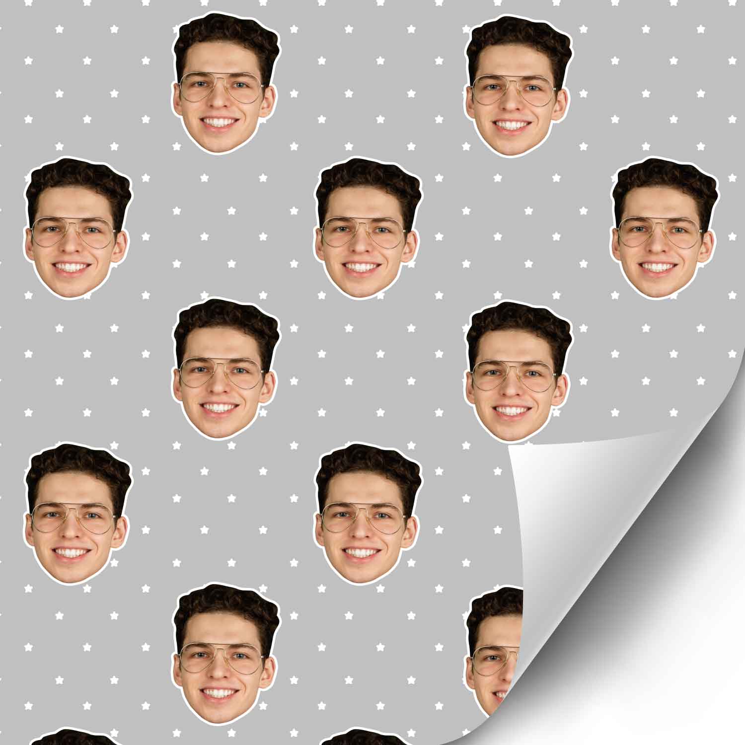 Your Face Stars Custom Wrapping Paper