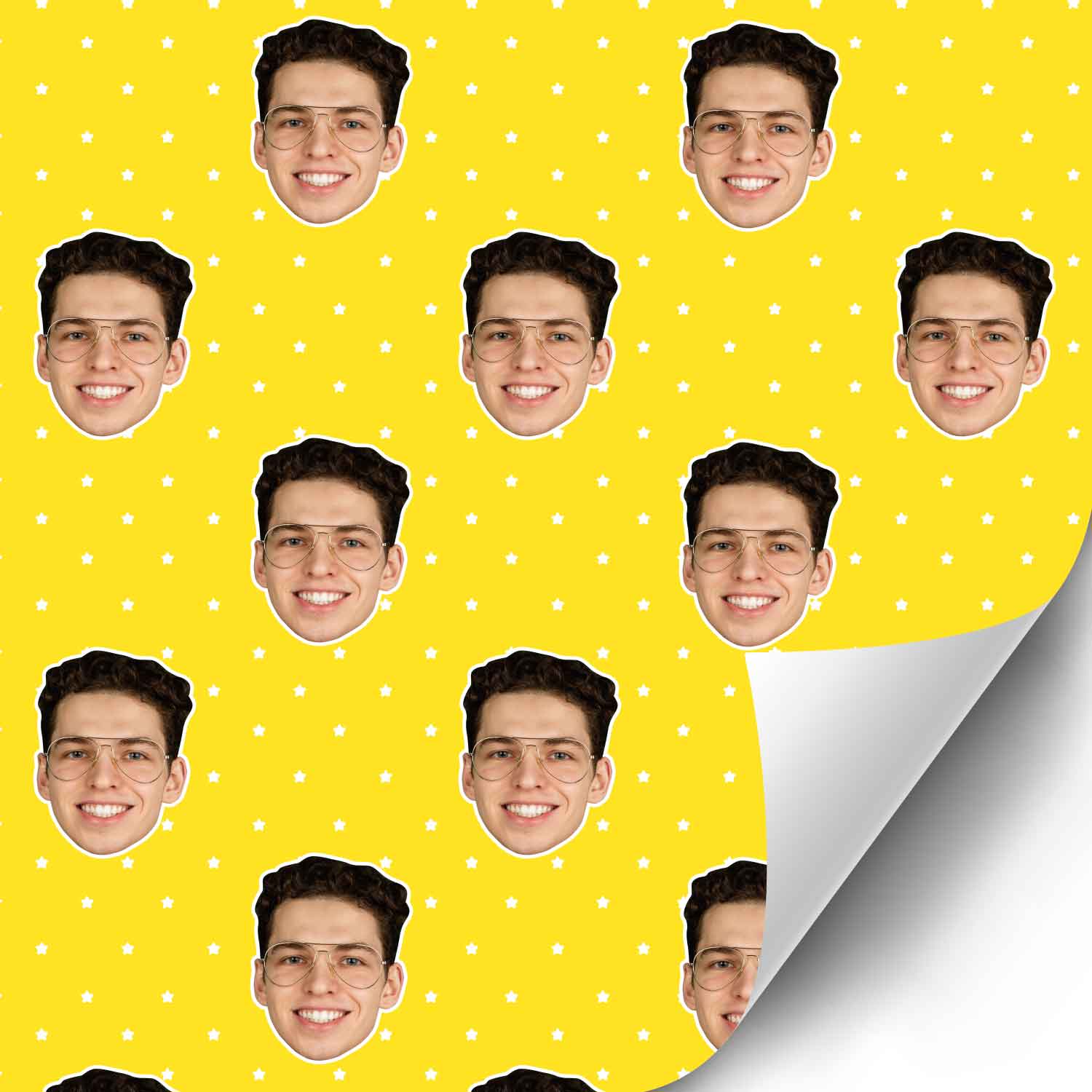 Your Face Stars Custom Wrapping Paper