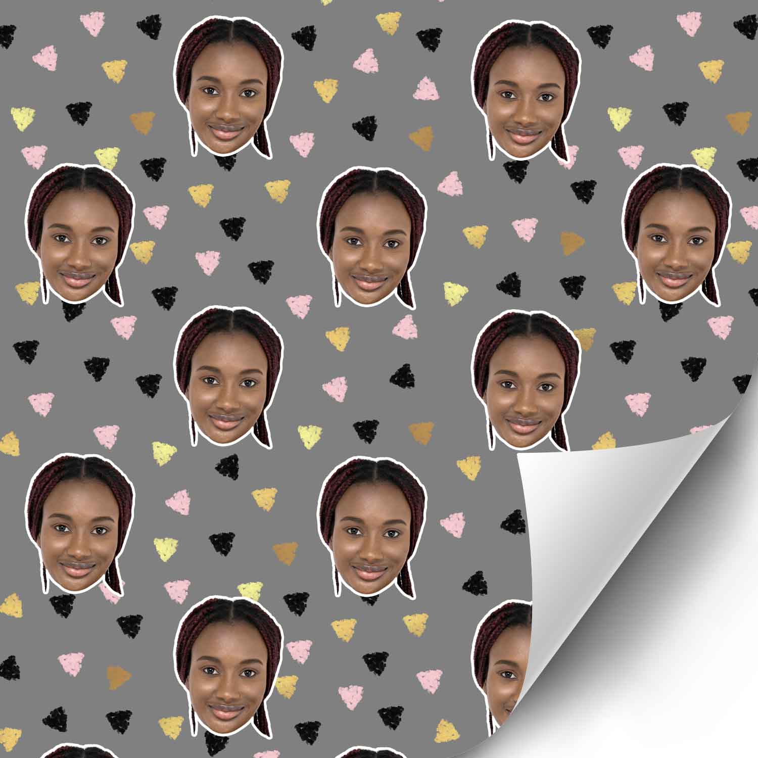 Your Face Triangle Print Personalised Wrapping Paper
