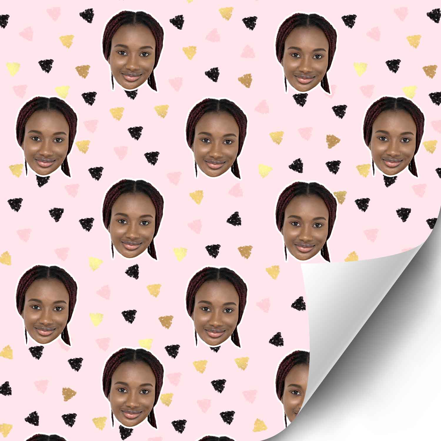 Your Face Triangle Print Personalised Wrapping Paper
