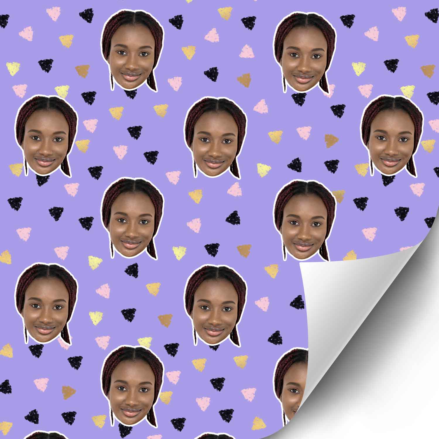 Your Face Triangle Print Personalised Wrapping Paper