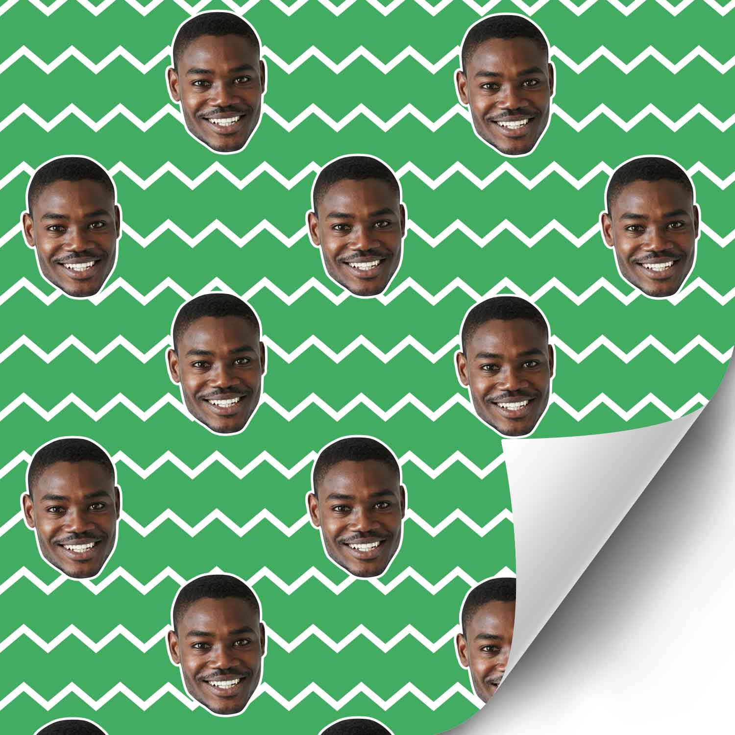 Your Face Zig Zag Personalised Wrapping Paper
