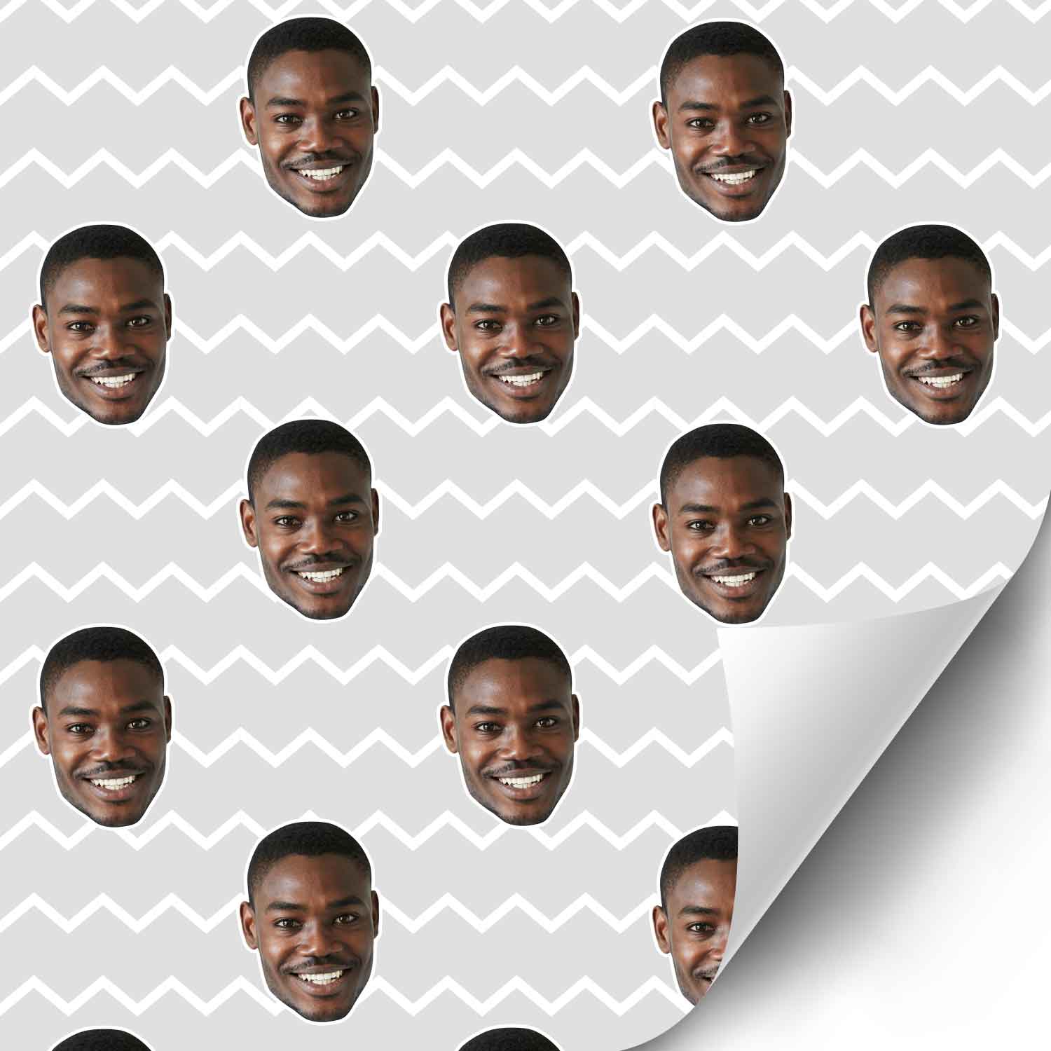 Your Face Zig Zag Personalised Wrapping Paper