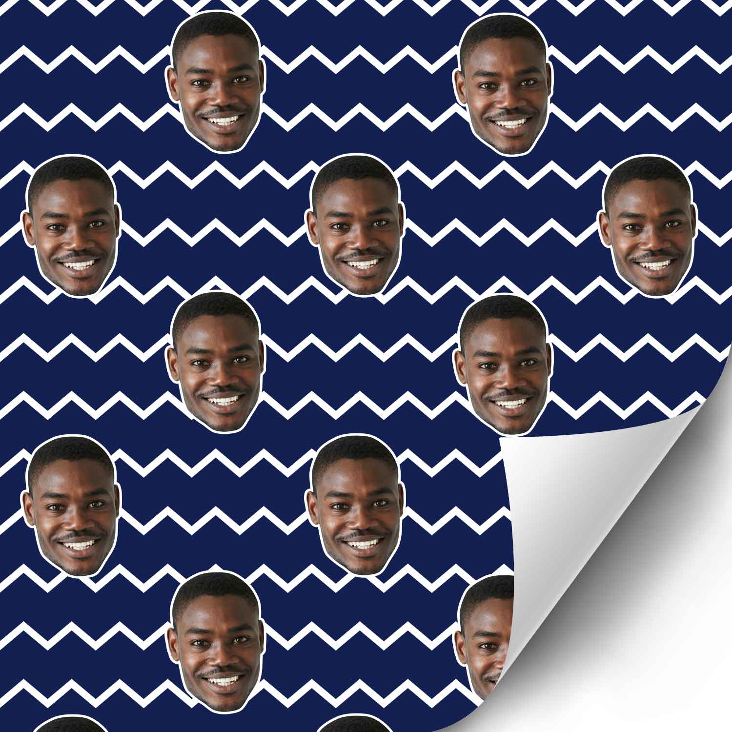 Your Face Zig Zag Personalised Wrapping Paper
