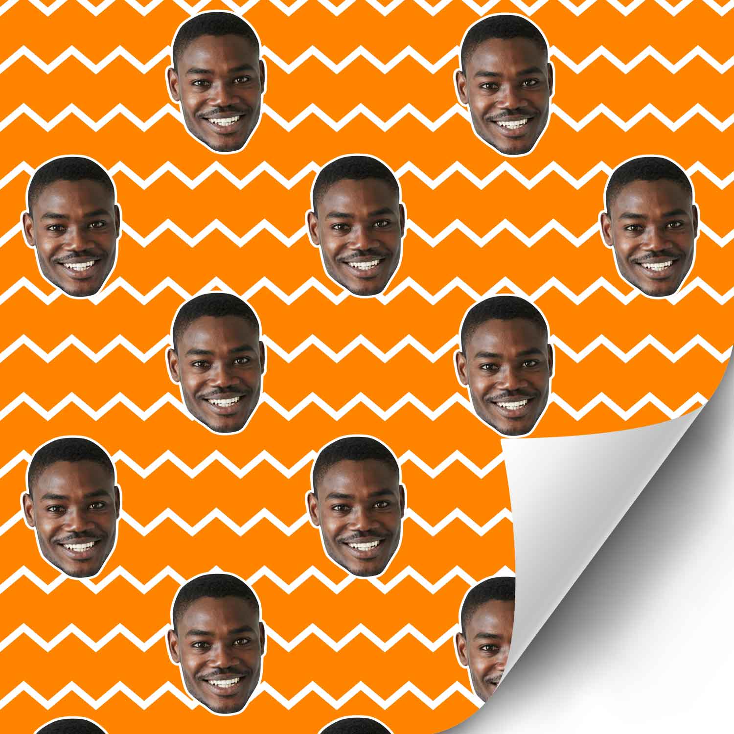 Your Face Zig Zag Personalised Wrapping Paper