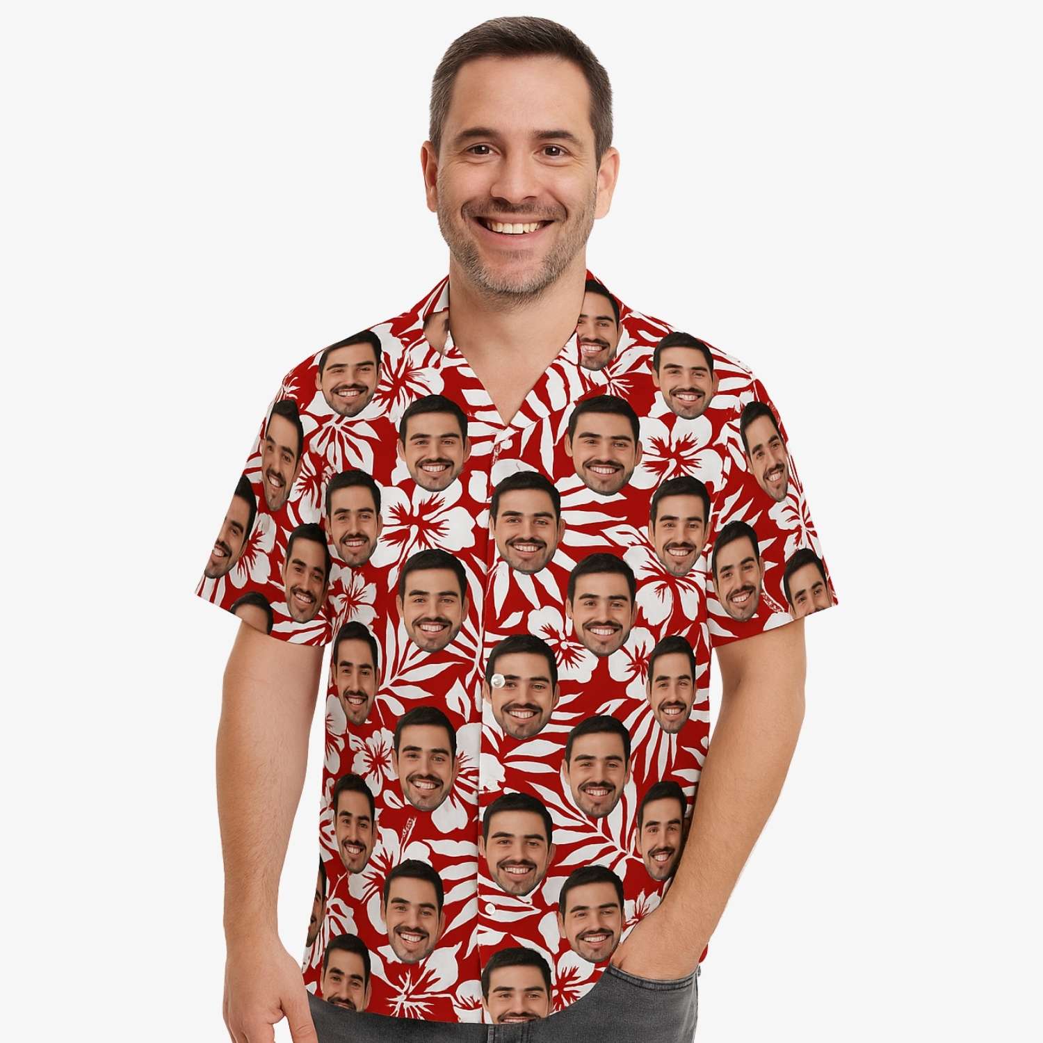 Red Custom Hawaiian Shirt