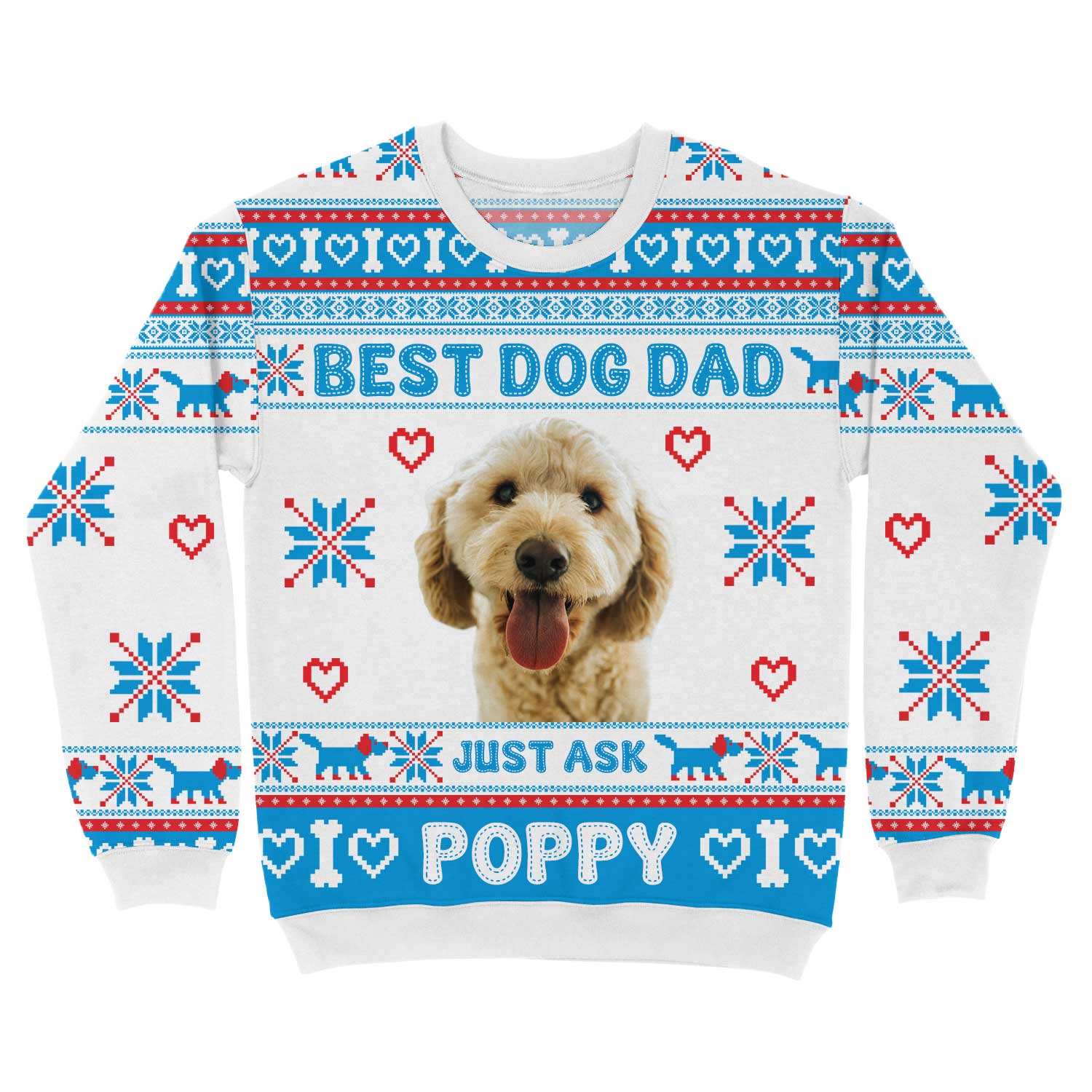 The Best Dog Dad Personalised Christmas Jumper