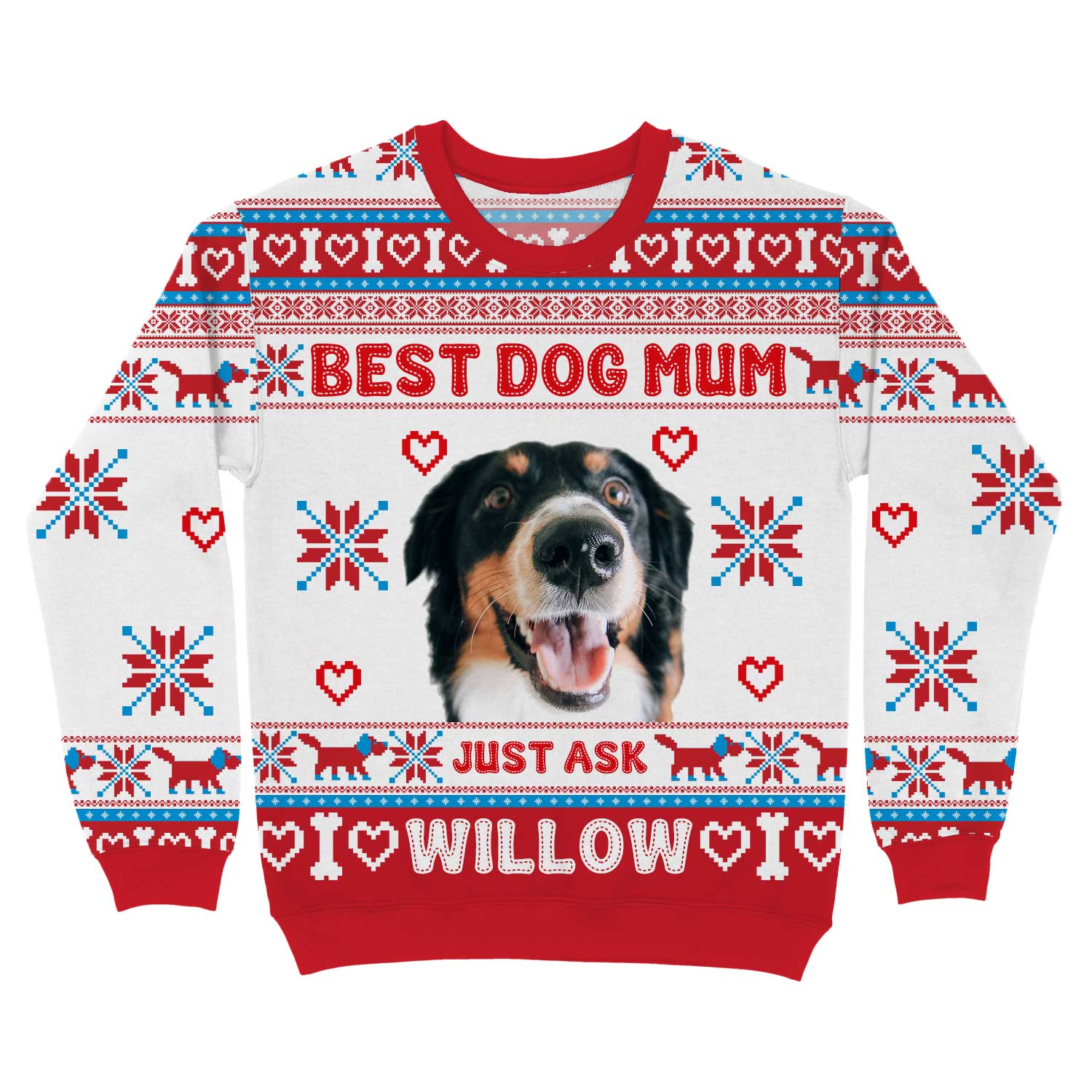 The Best Dog Mum Personalised Christmas Jumper