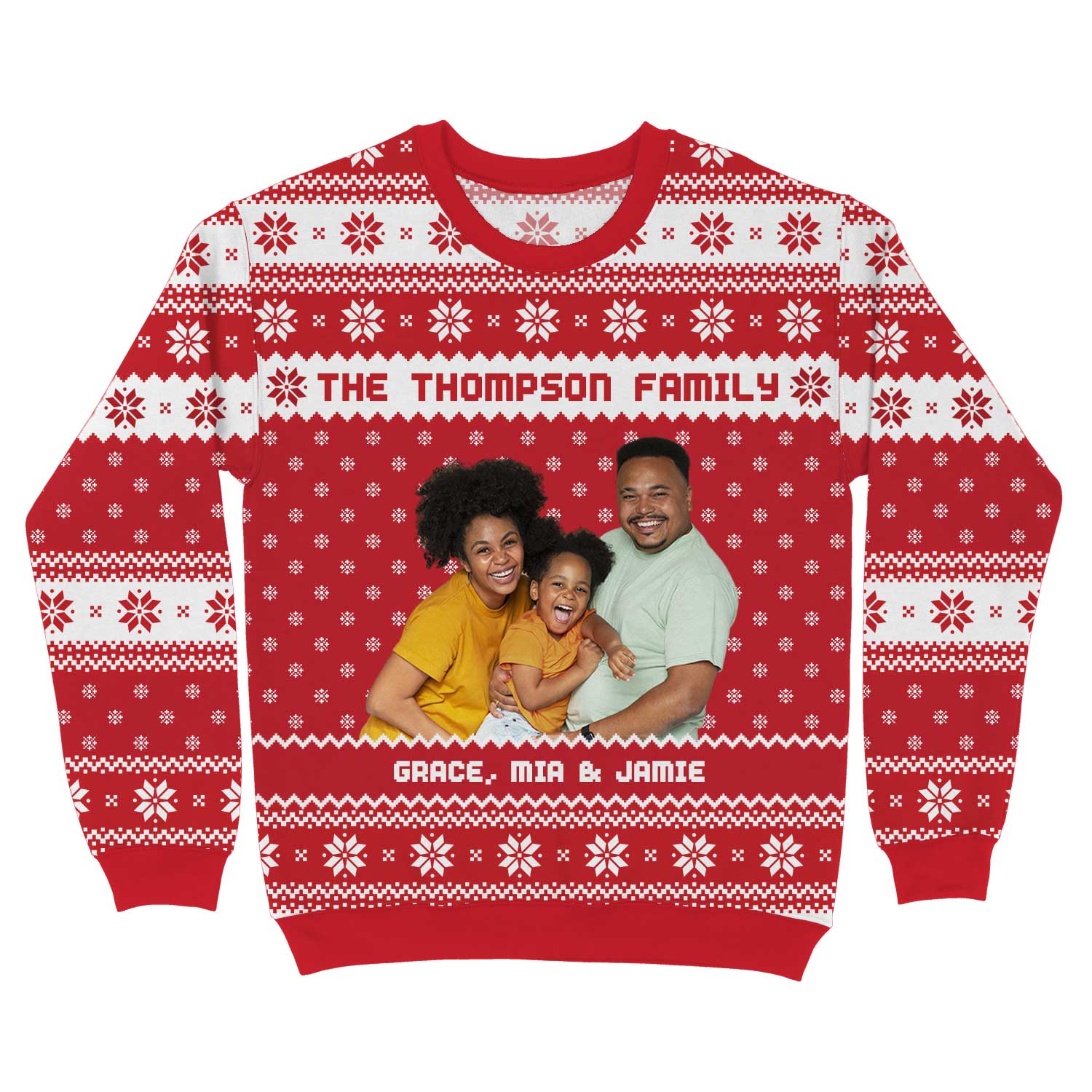 Your Family Name & Names Personalised Christmas Jumper