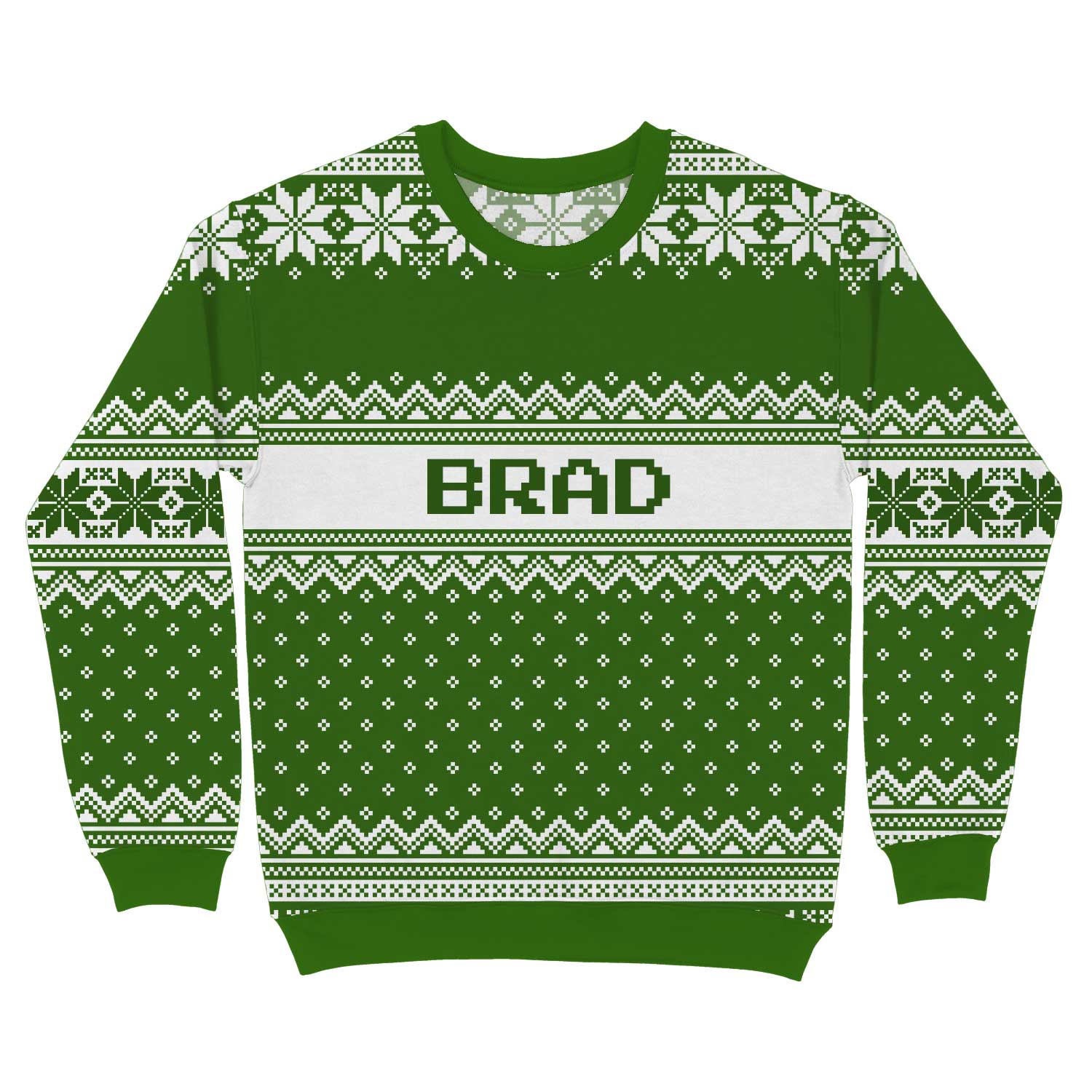Your Name Green Personalised Christmas Jumper