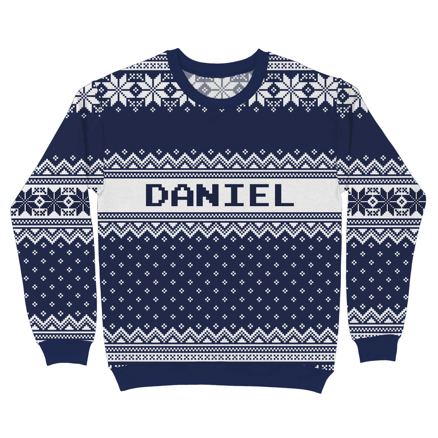 Your Name Navy Personalised Christmas Jumper