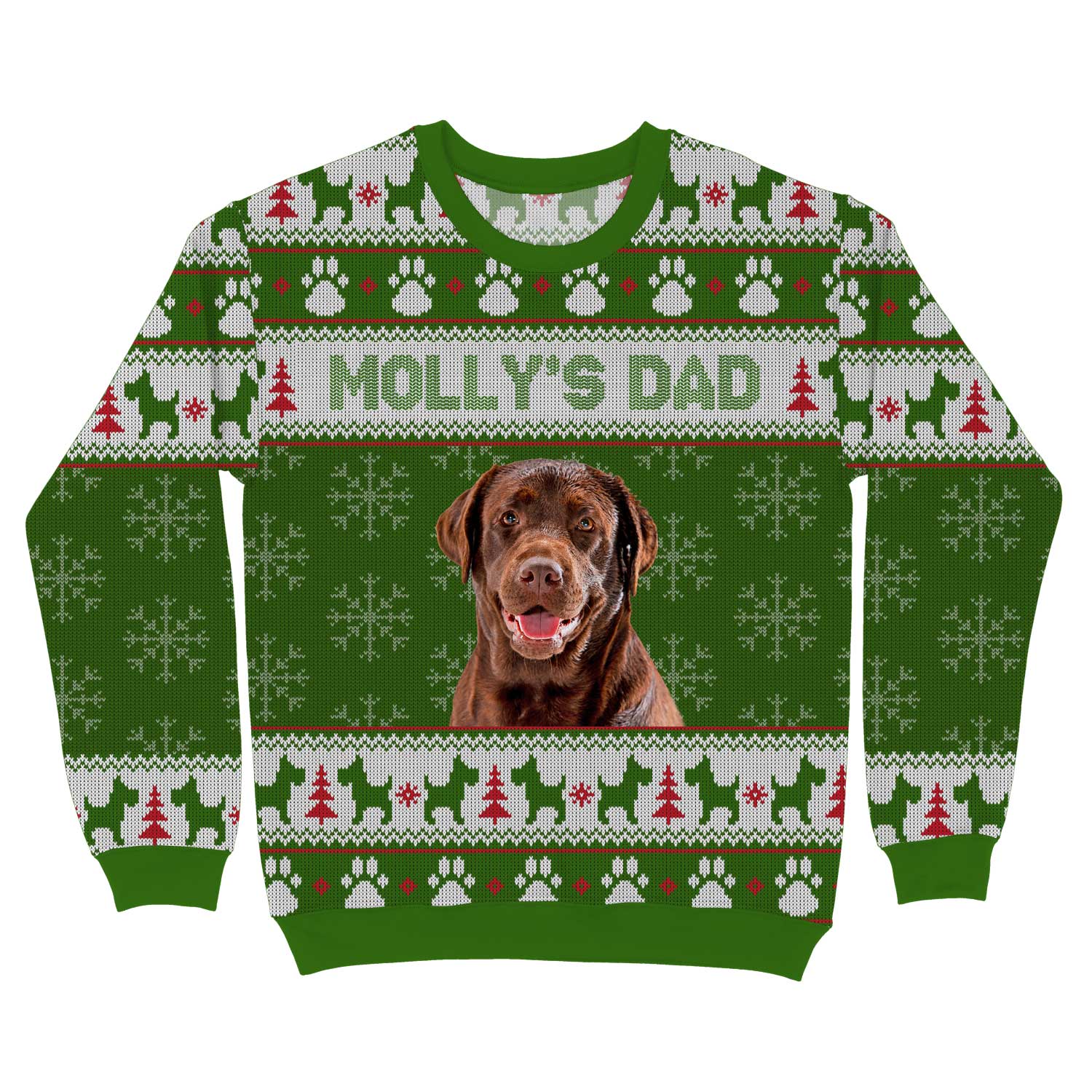 Dog's Name Dad Personalised Christmas Jumper