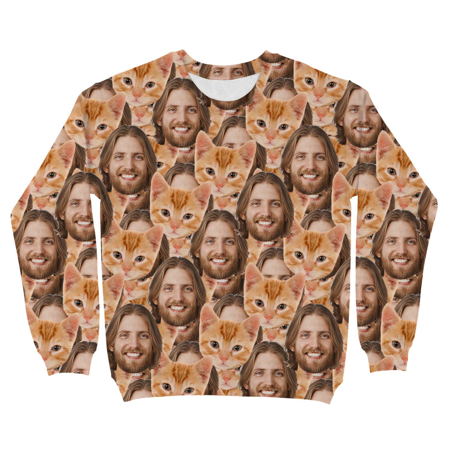 Cat Face Mash Personalised Sweatshirt