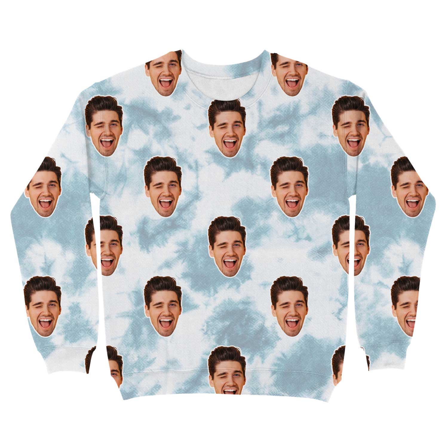 Blue & Grey Tie-Dye Personalised Sweatshirt