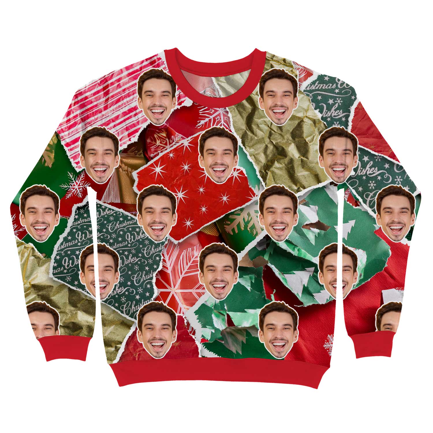 Ugly Scrappy Wrap Personalised Christmas Jumper