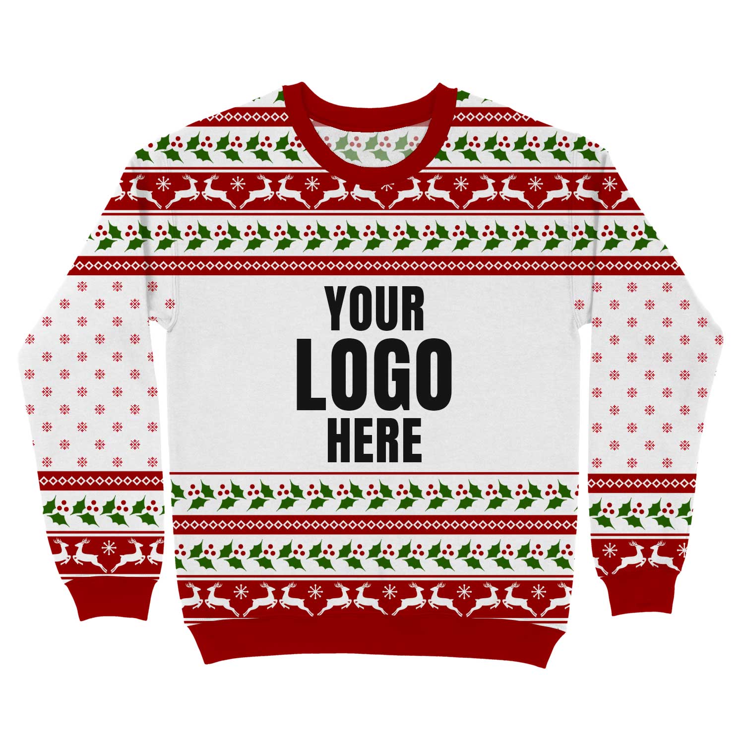 Your Logo Here Red Personalised Christmas Jumper