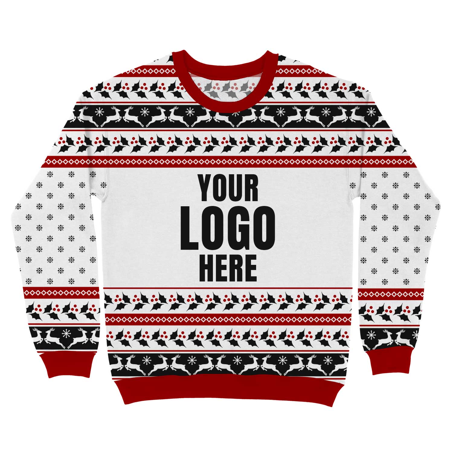 Your Logo Here Black Personalised Christmas Jumper