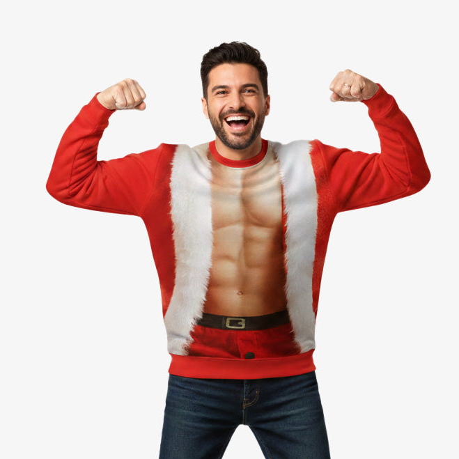Sexy Santa Man Personalised Christmas Jumper