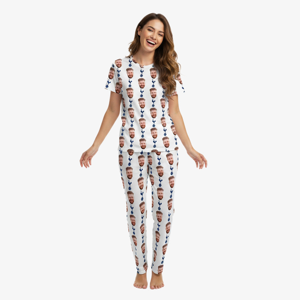 Spurs White Personalised Women's Pyjamas - Trouser Set