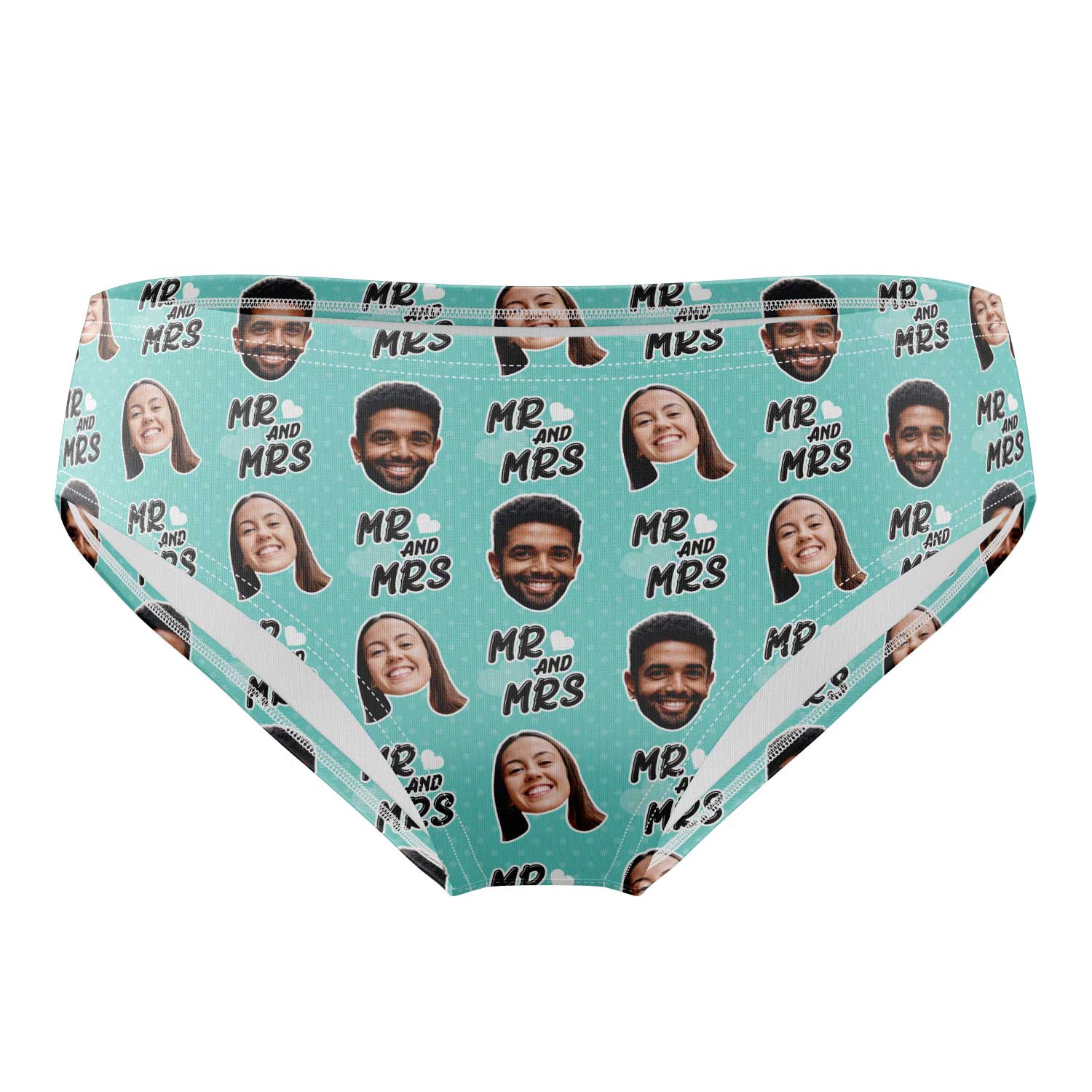 Mr & Mrs Face Pattern Swim Trunks Personalised with Faces