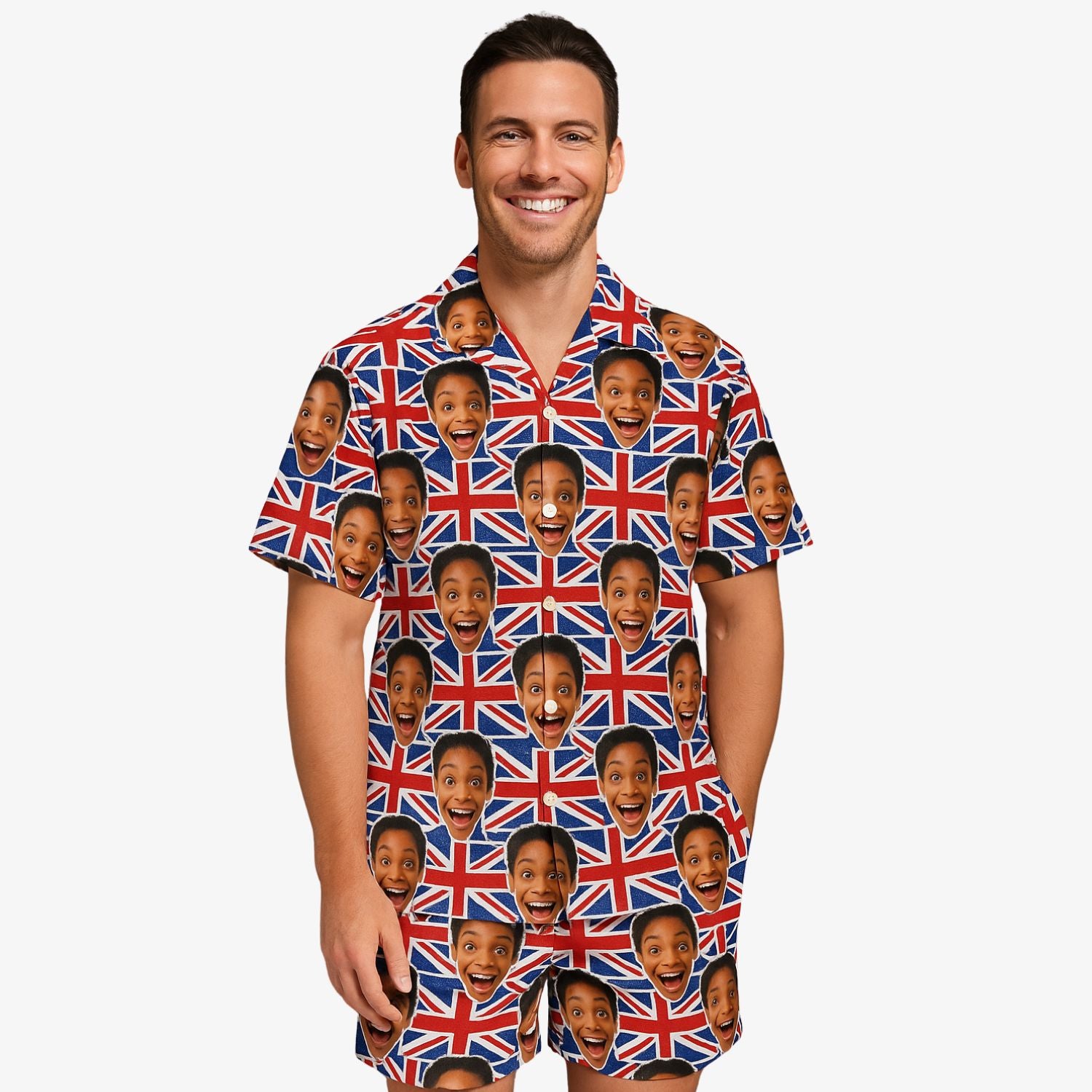 UK Flags Personalised Hawaiian Shirt Shorts Set
