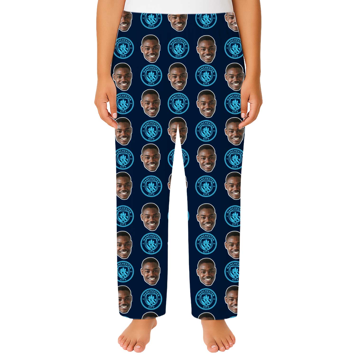 Navy Man City Women's Personalised PJ Bottoms