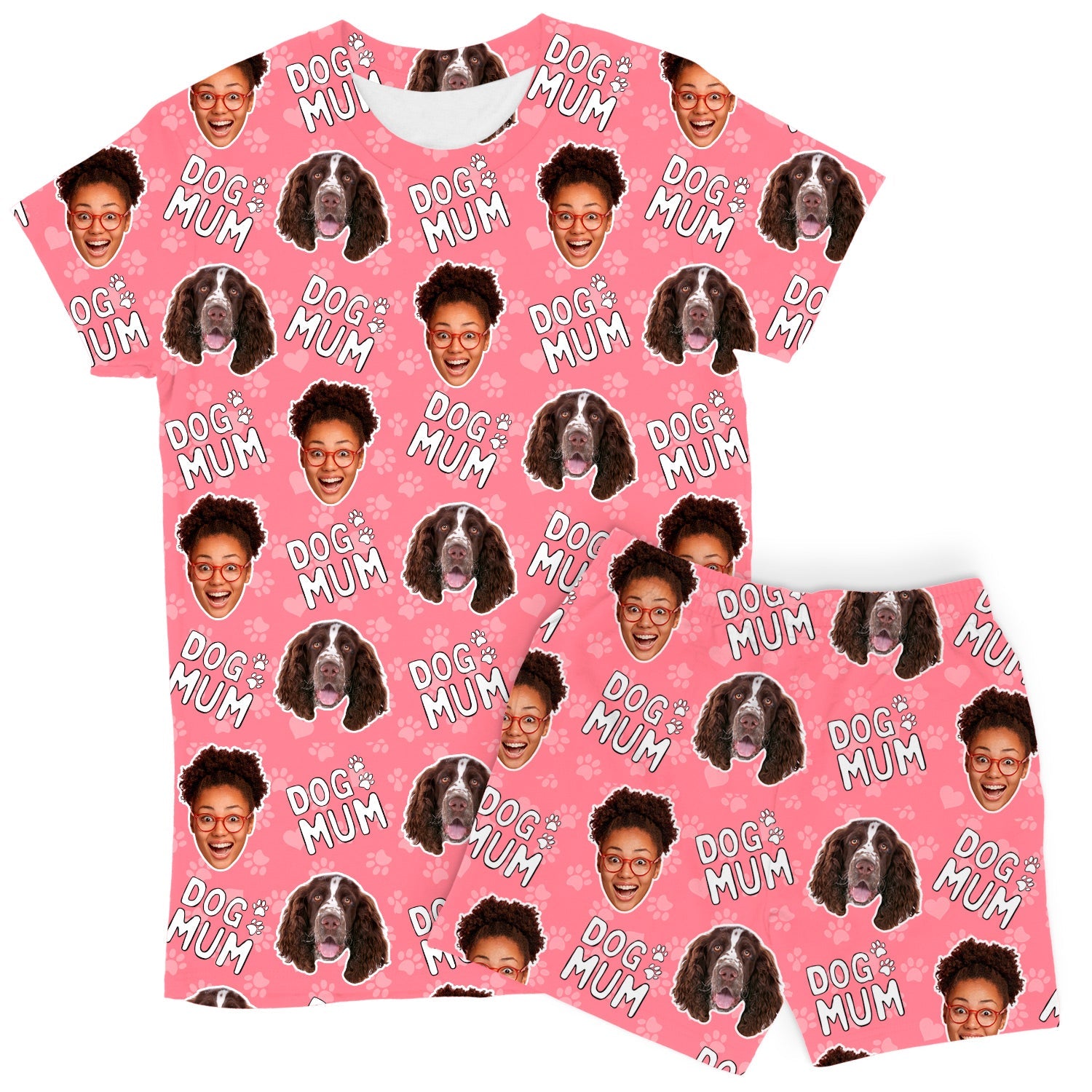 Women's Dog Mum Personalised PJs - Shorts Set