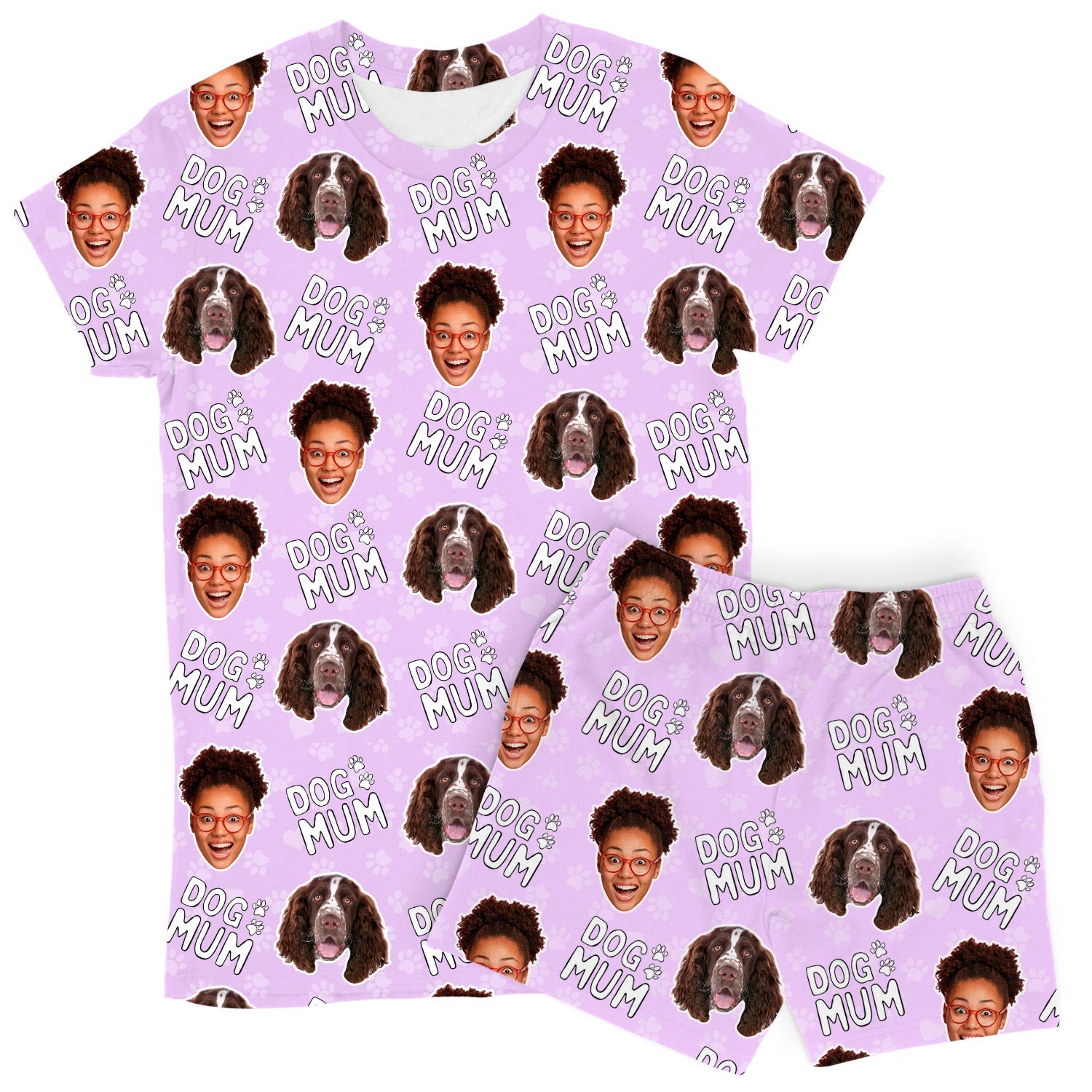 Women's Dog Mum Personalised PJs - Shorts Set