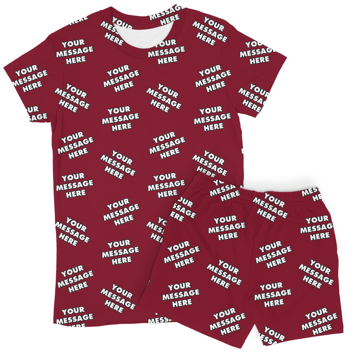 Women's Personalised Message PJs - Shorts Set
