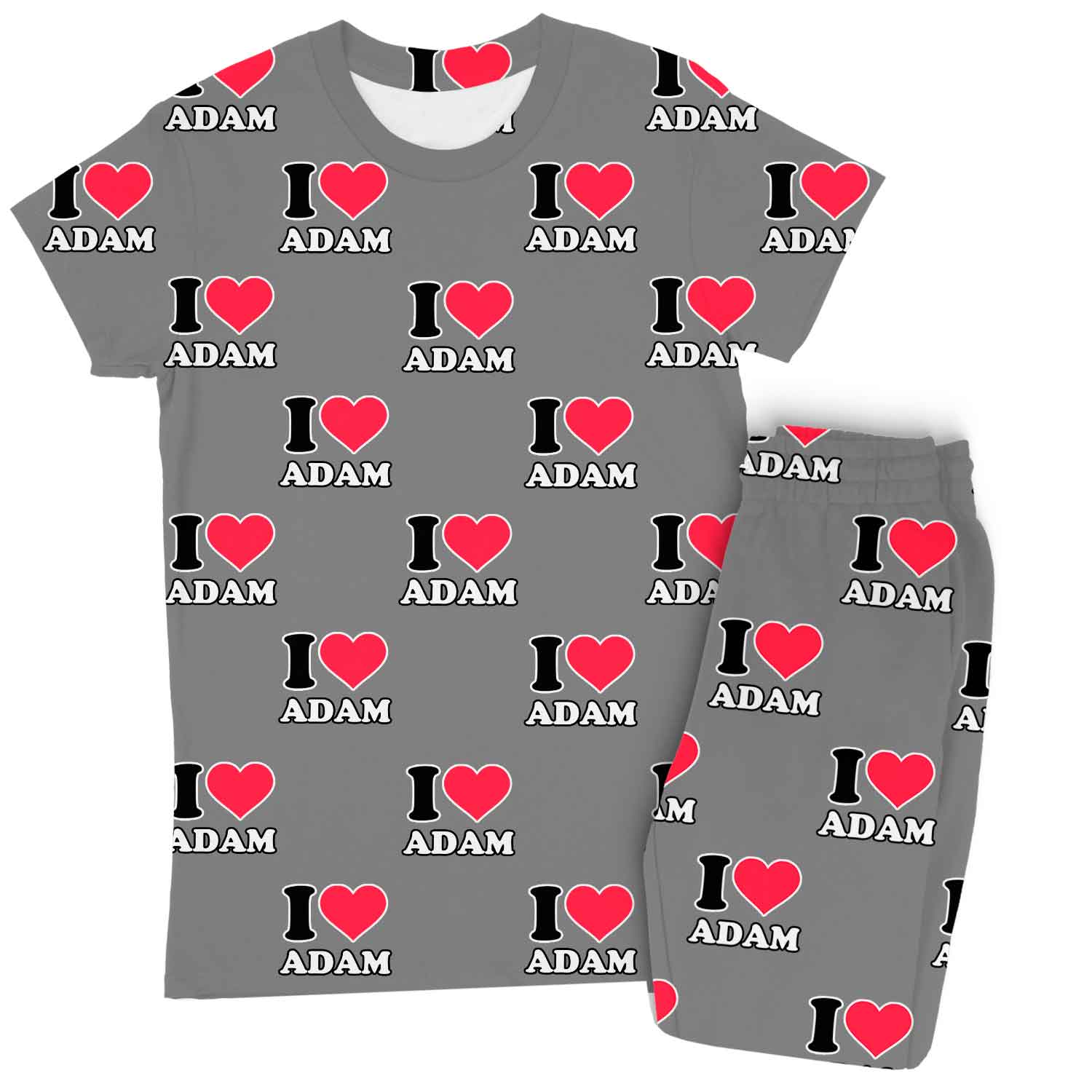 Women's I Heart Name Personalised Pyjamas - Trouser Set