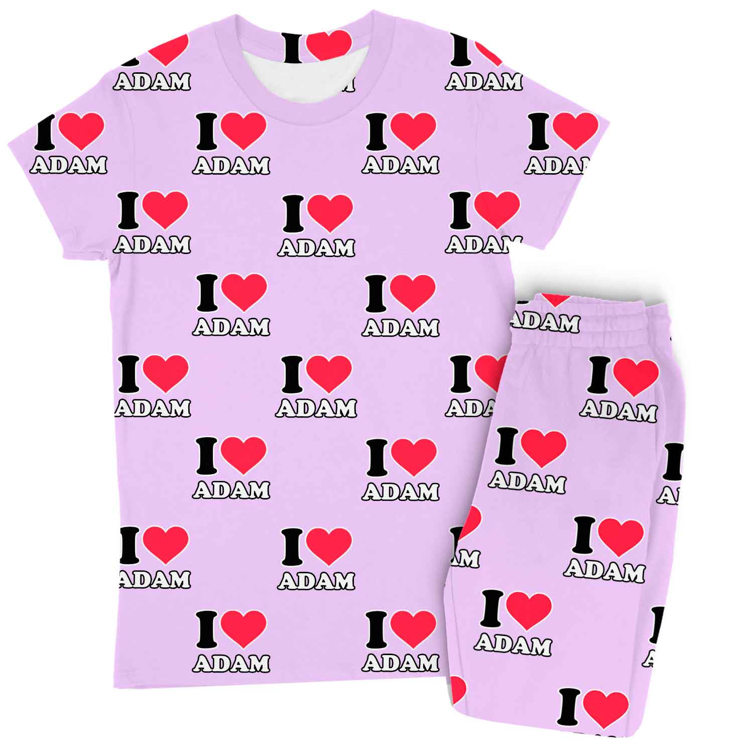 Women's I Heart Name Personalised Pyjamas - Trouser Set