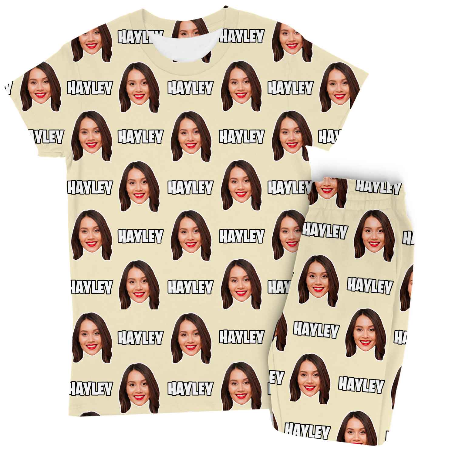 Women's Custom Face & Name Personalised Pyjamas - Trouser Set